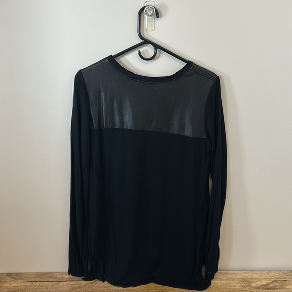 Black Long Sleeve with Leather details - Wilfred Free Women's Top - Picture 4 of 4